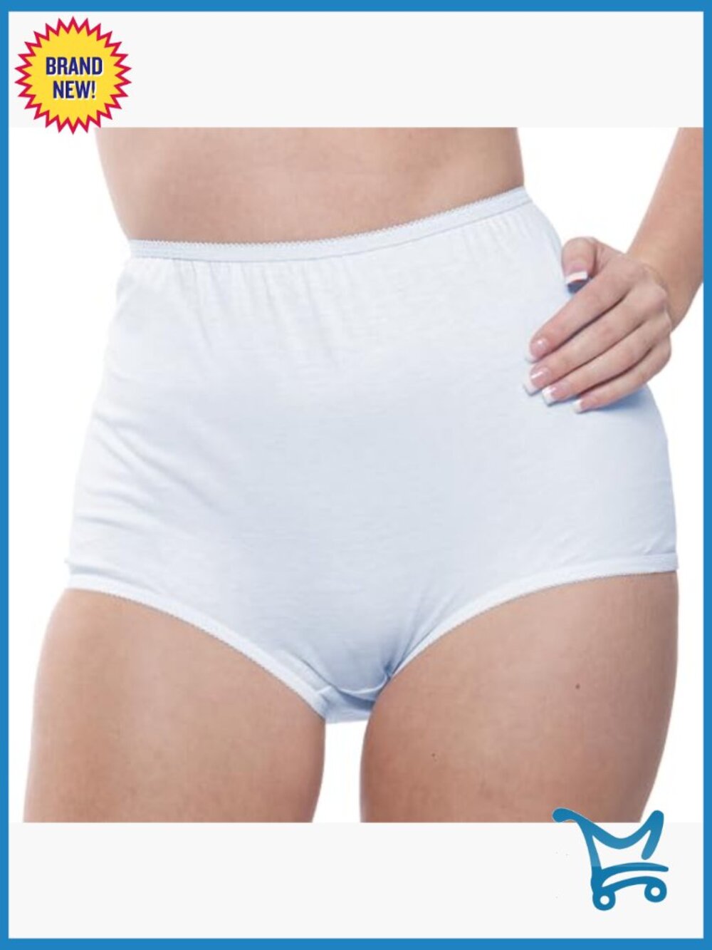 10-Pack Soft Cotton Full Coverage High Rise Brief Panties - Picture 5 of 6